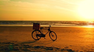 Old Bicycle Sunset Beach Wallpapers