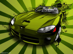 Green Dodge Viper Vector Picture