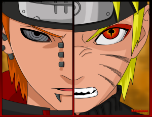 Pain VS Naruto Face Wallpaper