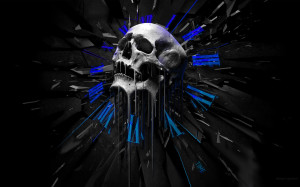 Skull Melting Art Wallpaper