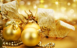 Christmas Gold Background Wallpaper