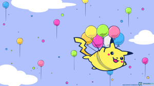 PIkachu Flying Balloons Wallpaper