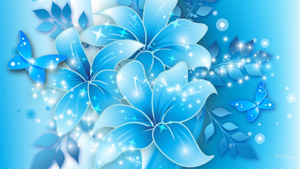 Smooth Blue Floral Backgrounds Wallpaper